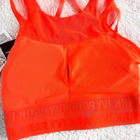 NWT ADIDAS × IVY PARK By Beyoncé Solar Orange Halter Athletic Sports Bra Size XS - Picture 4 of 9